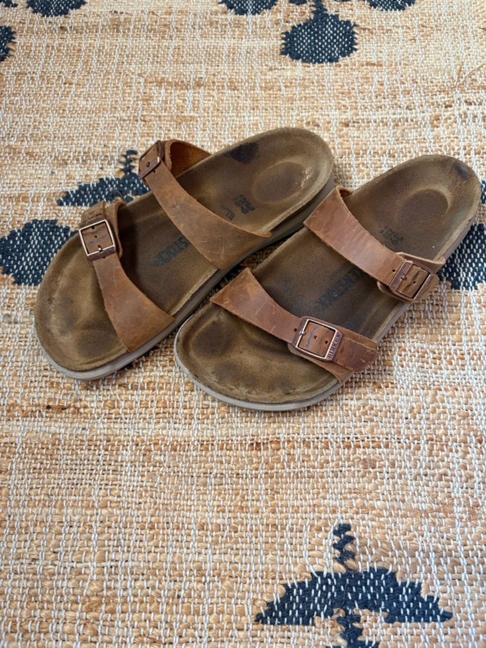 Birkenstock Brown Leather Two-Strap Sandals